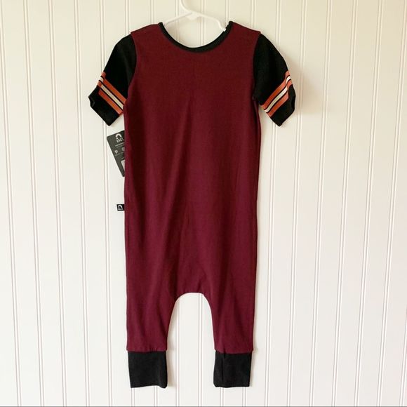Rags To Raches Geo Heart Maroon Romper NWT - Picture 3 of 3